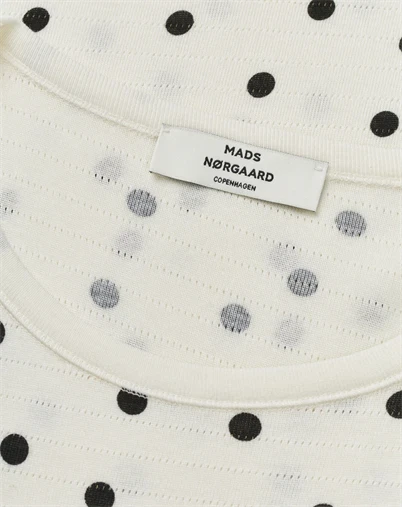 Mads Nørgaard - Pointella Trixy T-Shirt - Dot AOP Vanilla Ice